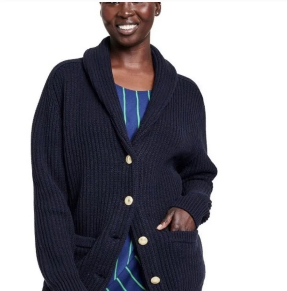 Unisex Oversized Heavyweight Long Sleeve Over Shirt Dark Navy Sweater XXL Rowing